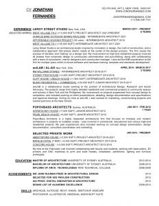 First page of the CV of Jonathan Fernandes