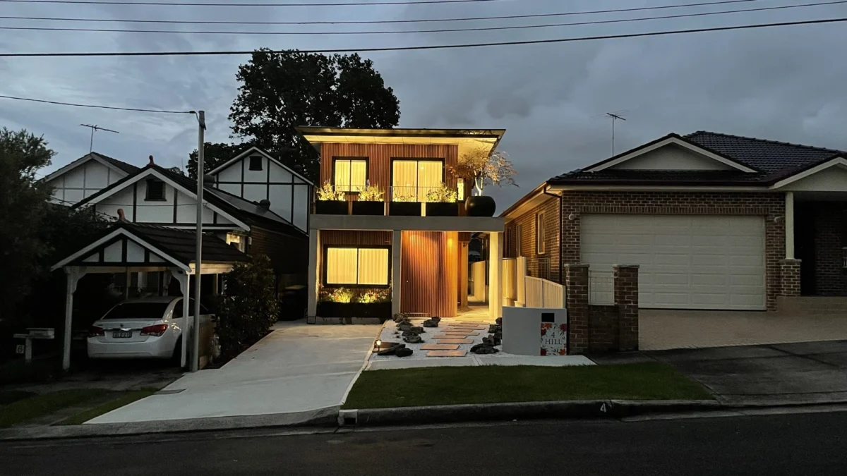 Abbotsford Residence — Night street frontage