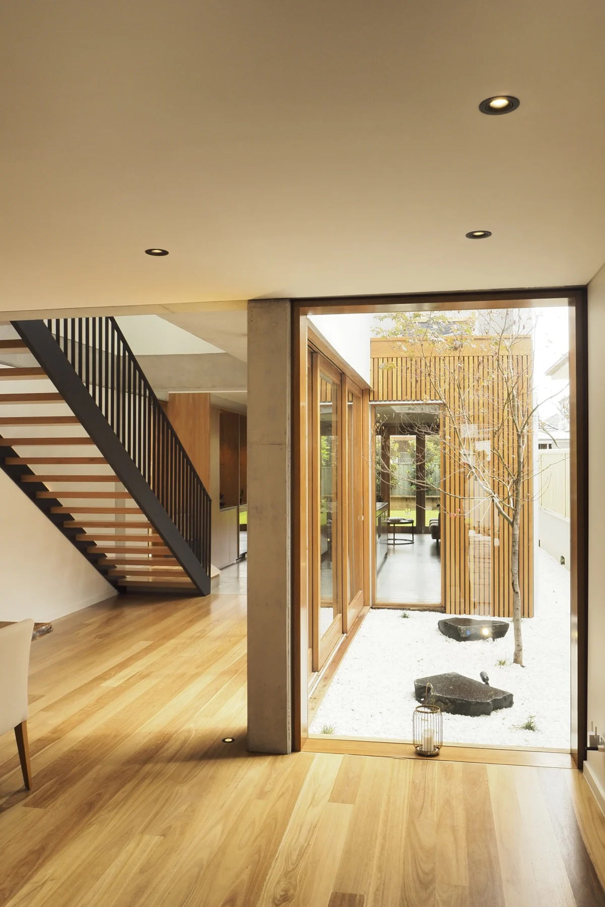 Abbotsford Residence — Entry hall + stair